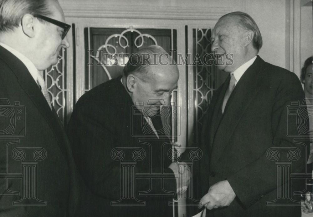 1957 Press Photo Adenauer Sees Zoli - Historic Images