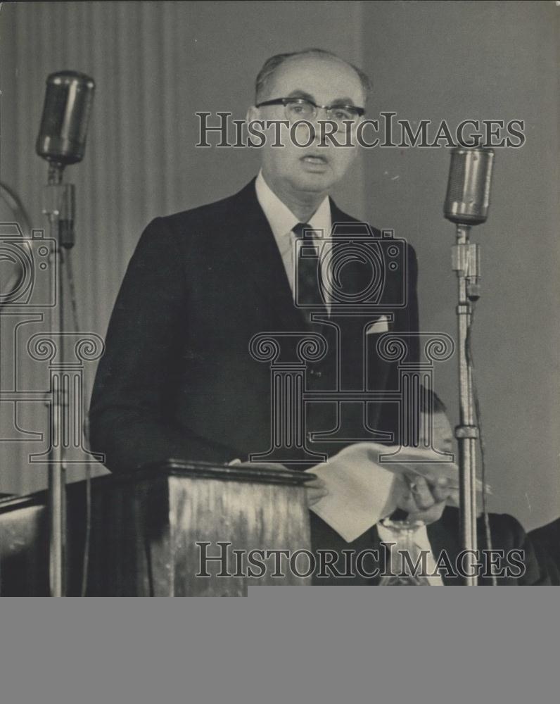 1966 Press Photo M. Rene Maheu, Director-General, UNESCO, Speaks - Historic Images