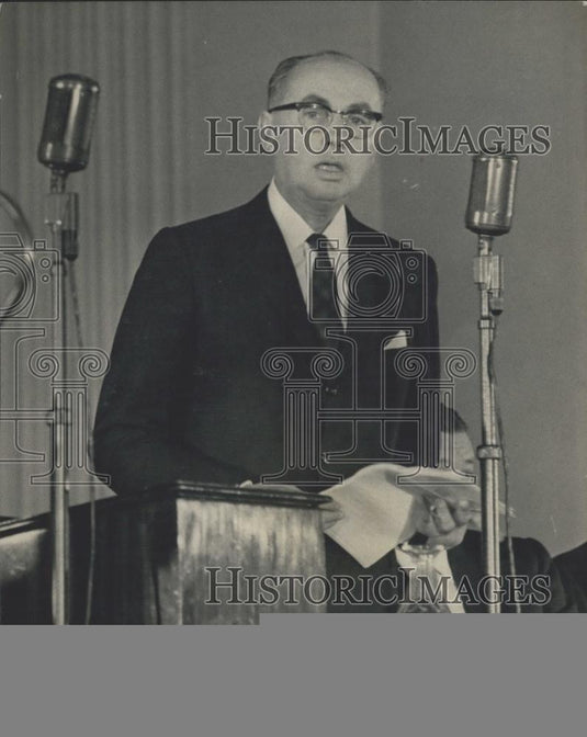 1966 Press Photo M. Rene Maheu, Director-General, UNESCO, Speaks - Historic Images