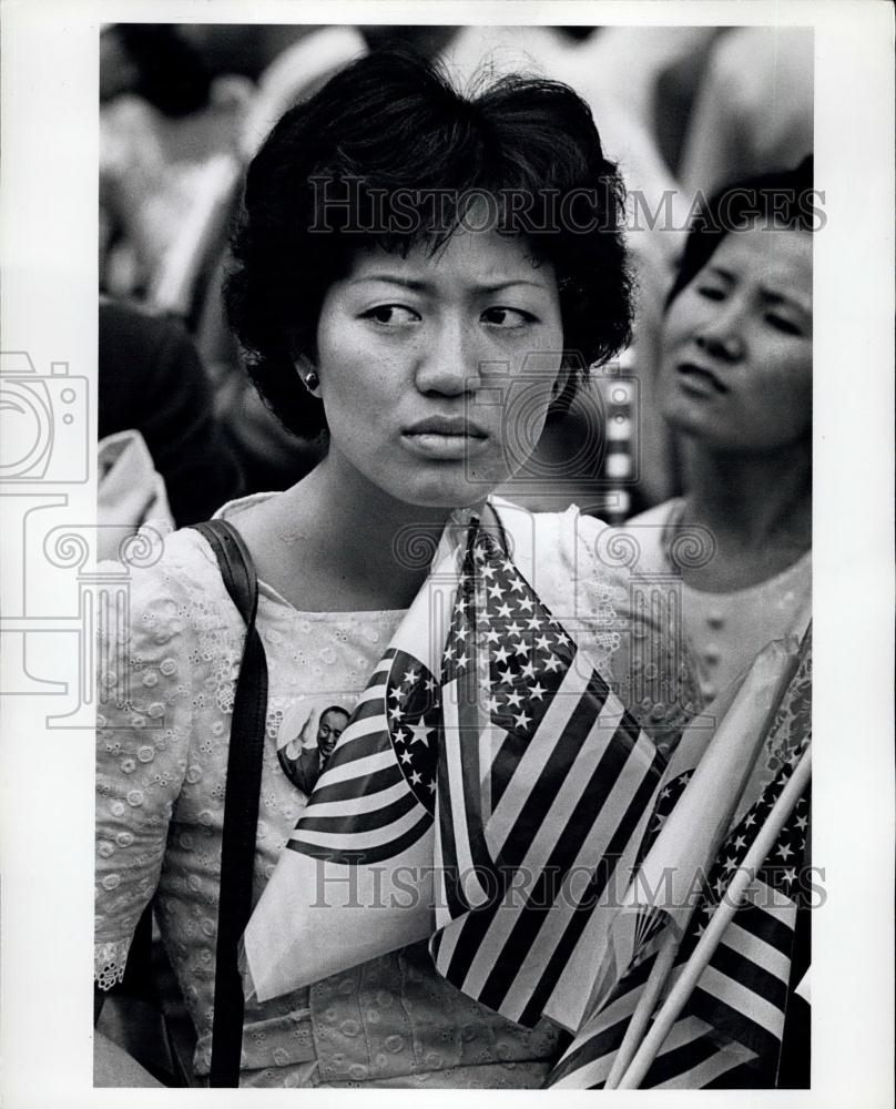 1976 Press Photo Rev. Sunmyung Moon's Unification Church festival - Historic Images