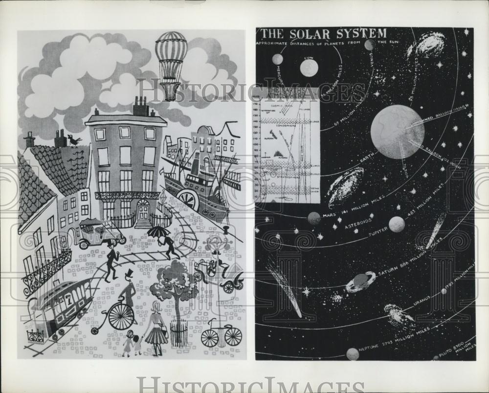 1959 Press Photo Tea Towels, Regency Street, Solar System - Historic Images