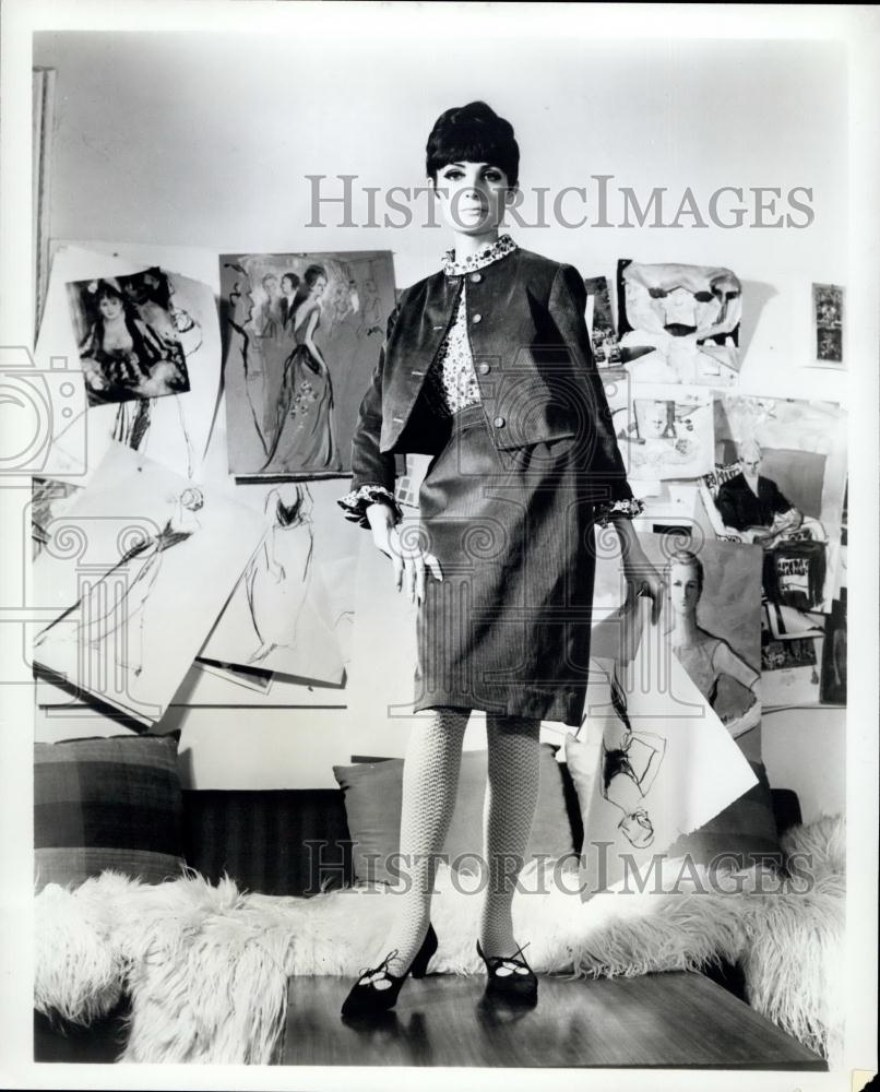 Press Photo Dress, Jacket By Cherberg, Shoes By Mademoisselle - Historic Images