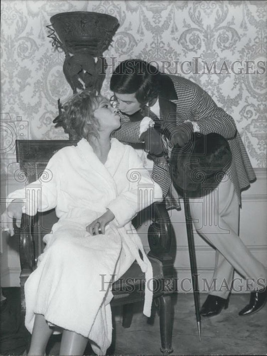 1967 Press Photo Jean Claude Brialy and Anna Karina Co-Star in 'Lamiel' - Historic Images