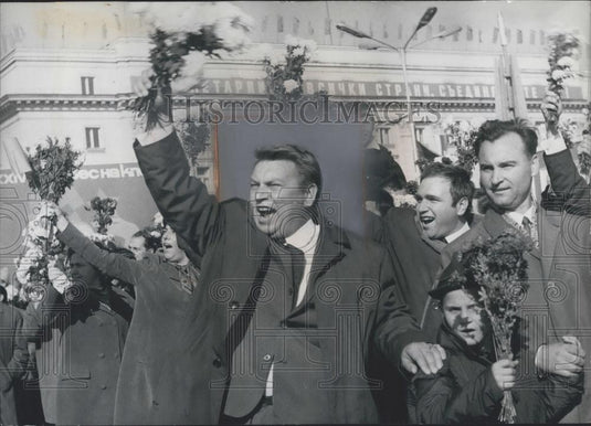 1974 Press Photo ''Ninth of September'' parade at square in Sofia - Historic Images