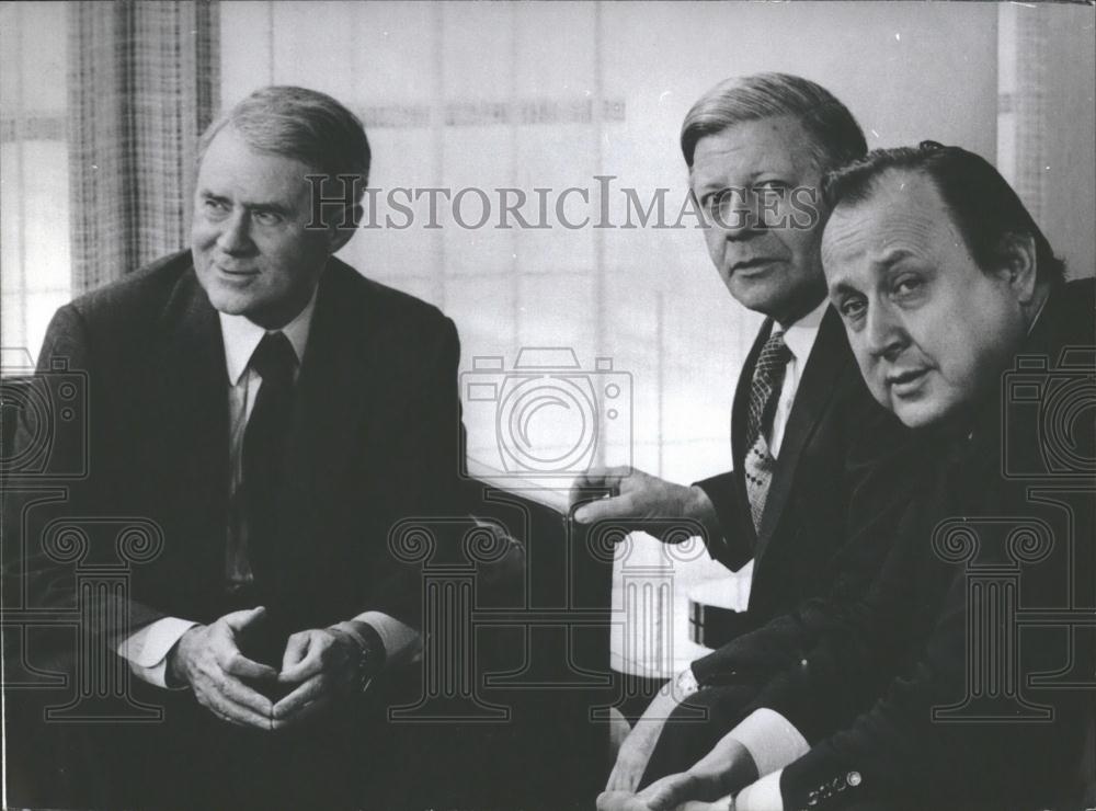 Press Photo US Sec of State Cyrus Vance &amp; Helmut Schmidt&amp;Dietrich Gensher - Historic Images