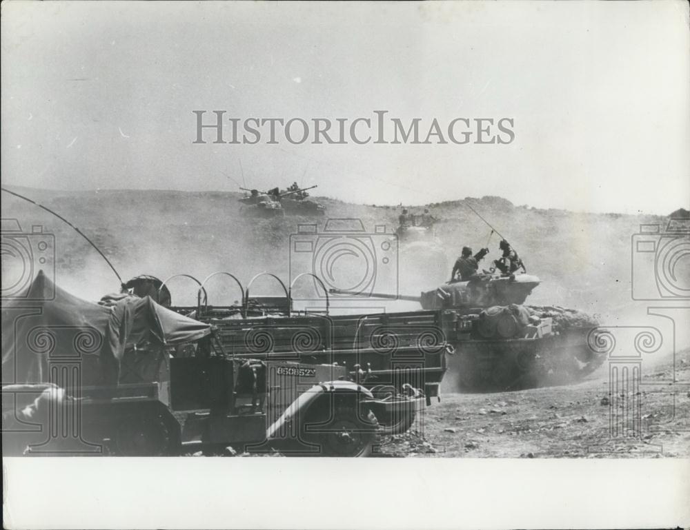 1967 Press Photo Middle East War: Photo shows on the Syrian plateau - Historic Images