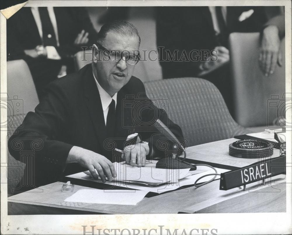 1967 Press Photo Abbas Eban Foreign Minister of Israel Shown at Security Council - Historic Images
