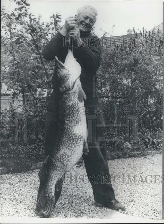 Press Photo Biggest Pike Ever Caught Switzerland In lake Kenstanz By Emil Blattn - Historic Images