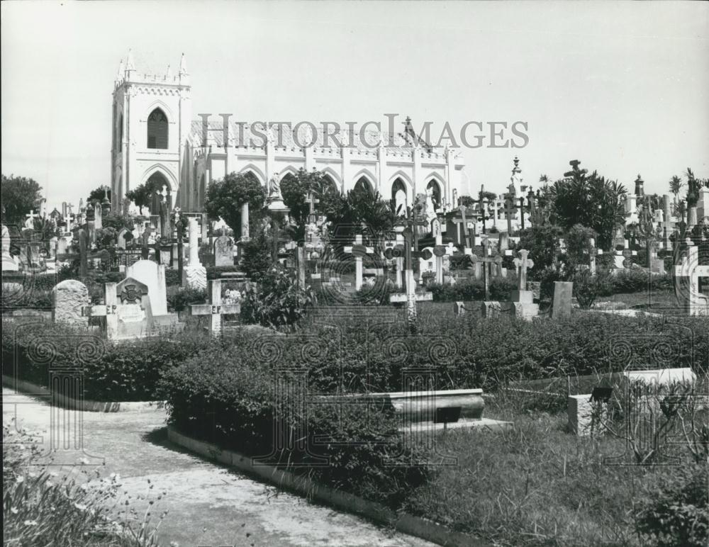 Press Photo The Church and Cemetery of St. Michael in Macao - Historic Images