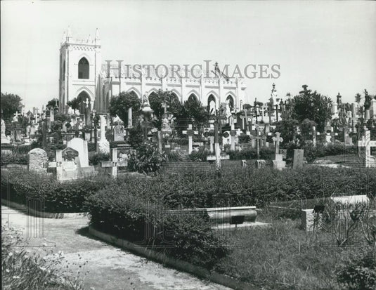Press Photo The Church and Cemetery of St. Michael in Macao - Historic Images