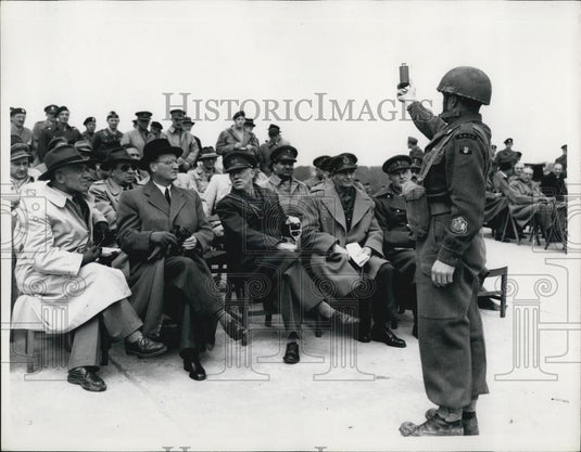 Press Photo Dr. Speidel watches smoke grenade demonstration - Historic Images