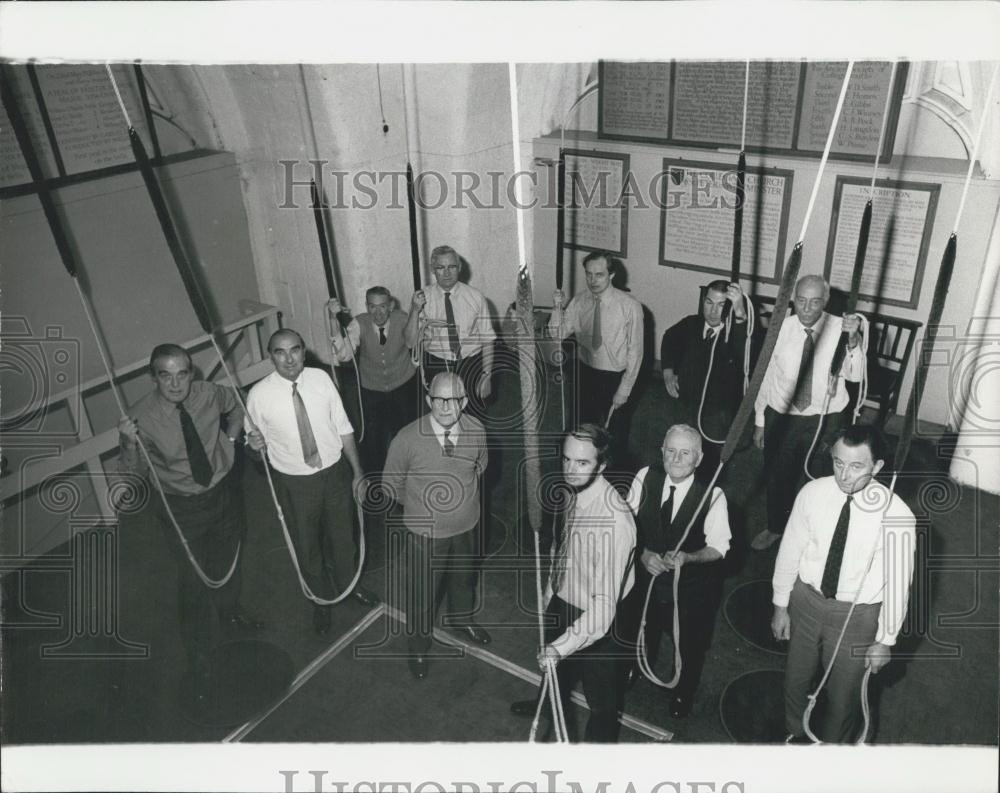 1973 Press Photo Westminster Abbey Bell-Ringers - Historic Images