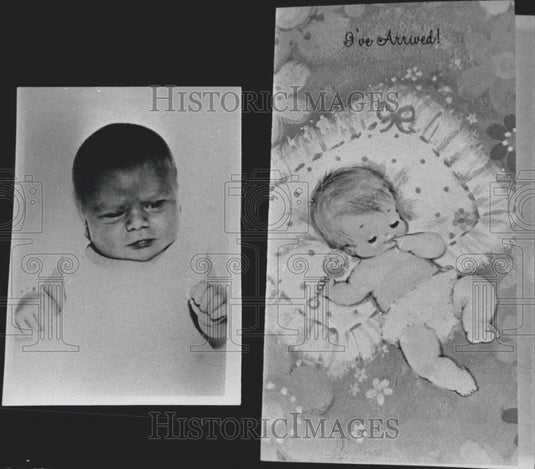 1975 Press Photo Baby Photo and Birth Announcement of Robert Colbert, Jr - Historic Images