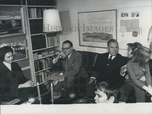 1971 Press Photo Soviet Premier A. Kosygin & Danish Jens Otto Krag - Historic Images