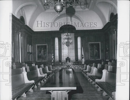Press Photo Portraits Of George Washington George II Faculty Room Nassau Hall - Historic Images