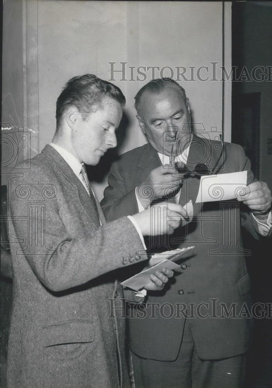 1957 Press Photo Peter Schoerner & dad former general-field-Marshal Ferdinand - Historic Images