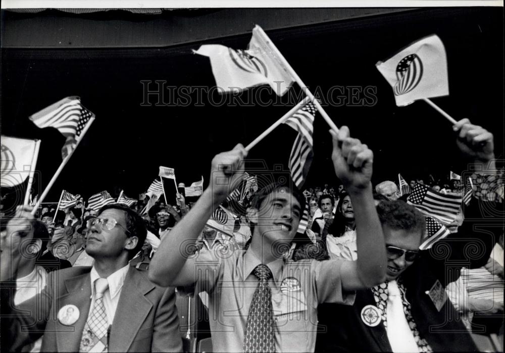 1976 Press Photo God Bless America Festival of Rev Sun Myung Unification Church - Historic Images