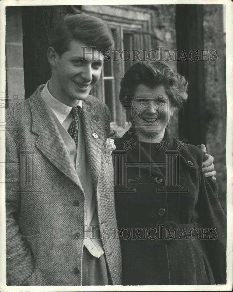 1957 Press Photo The Squire&#39;s Son prepares for his wedding to village girl - Historic Images