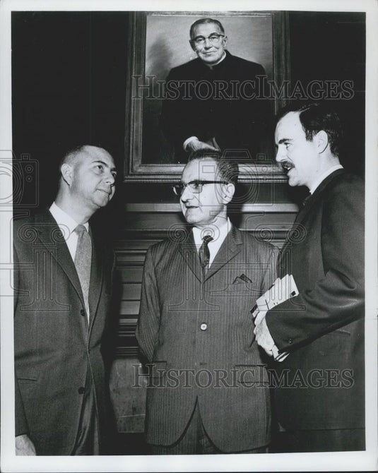 Press Photo Dr. Roger Garaudy,Prof. Leslie Dewart & Werner Linz - Historic Images