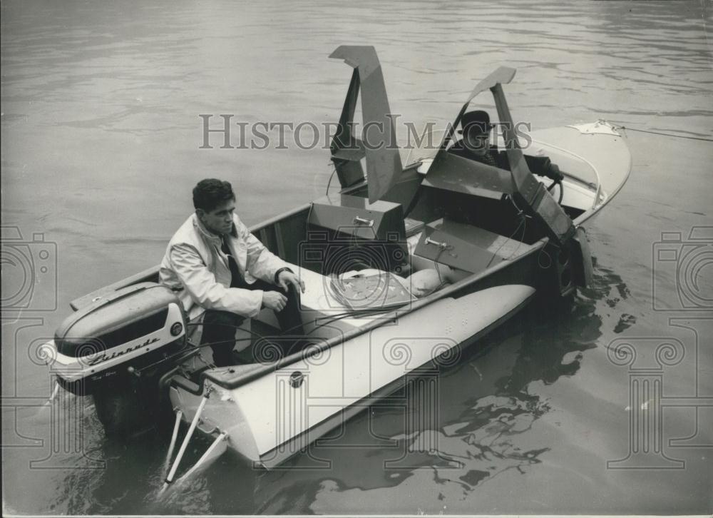 1959 Press Photo Seawings Hydrofoil Demonstration On Thames Westminster - Historic Images