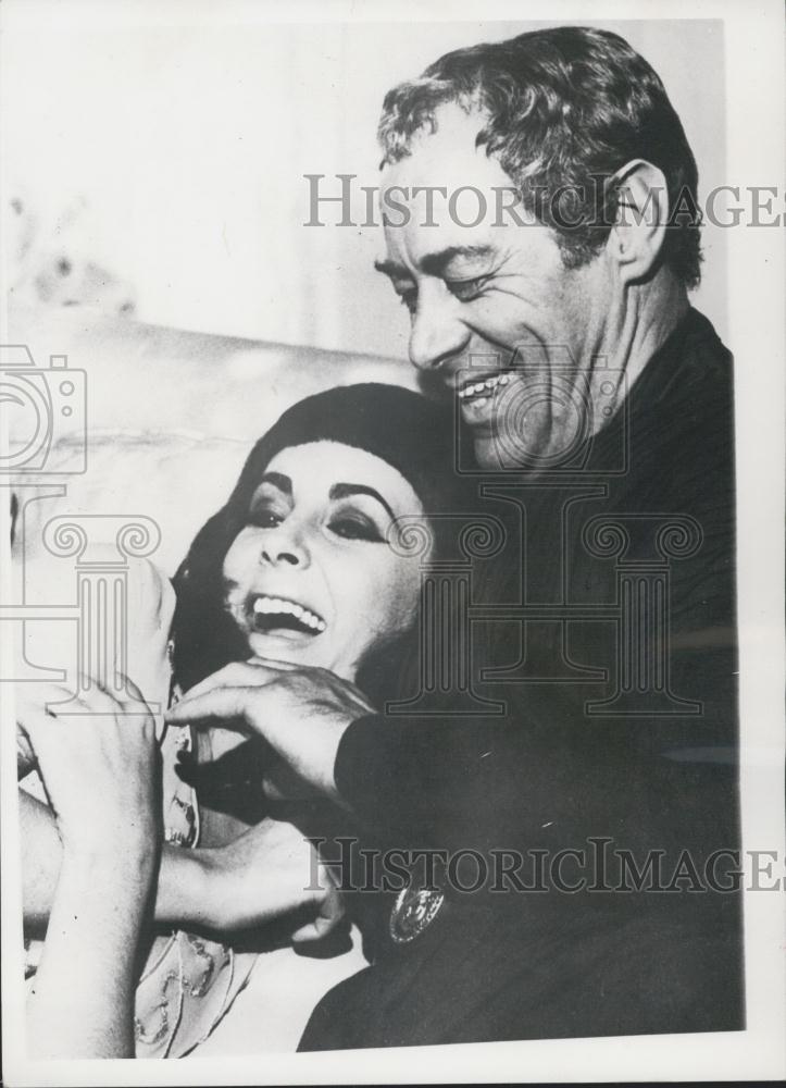 1962 Press Photo Actor Rex Harrison, Actress Elizabeth Taylor, Cleopatra - Historic Images