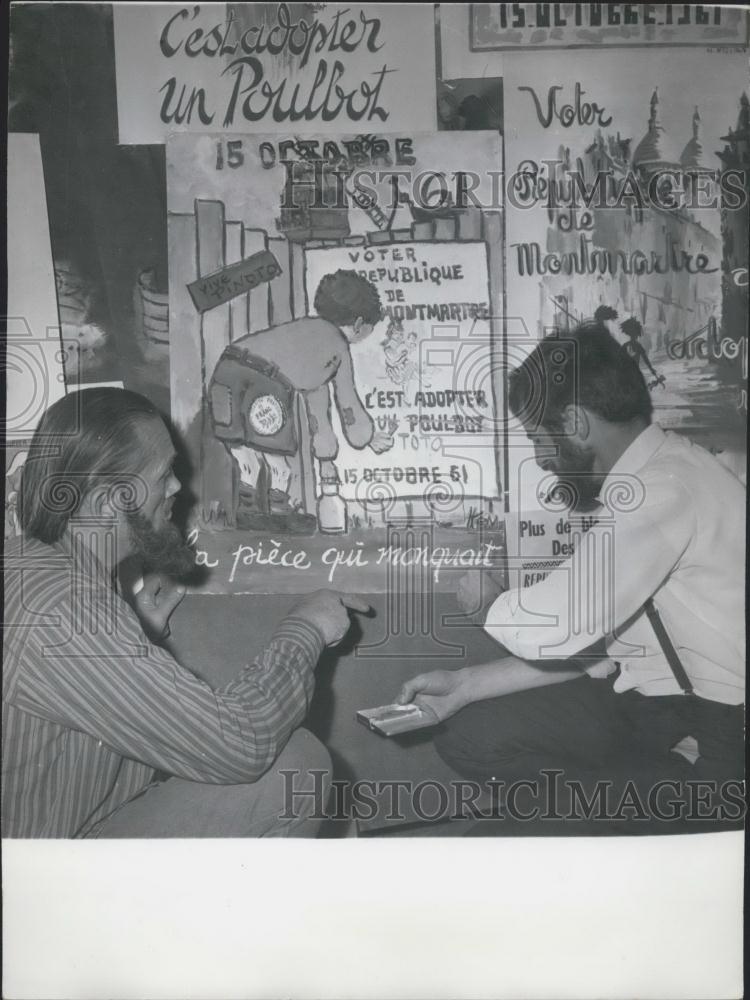 1961 Press Photo &quot;Montmartre Free Community&quot; Electing New President Paris - Historic Images