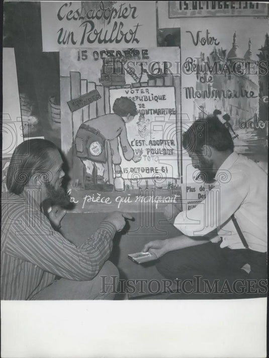 1961 Press Photo "Montmartre Free Community" Electing New President Paris - Historic Images