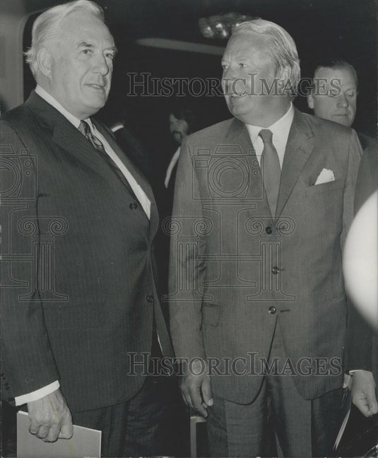 1971 Press Photo Britain's PM Mr. Edward Heath & US Warren E. Burger - Historic Images