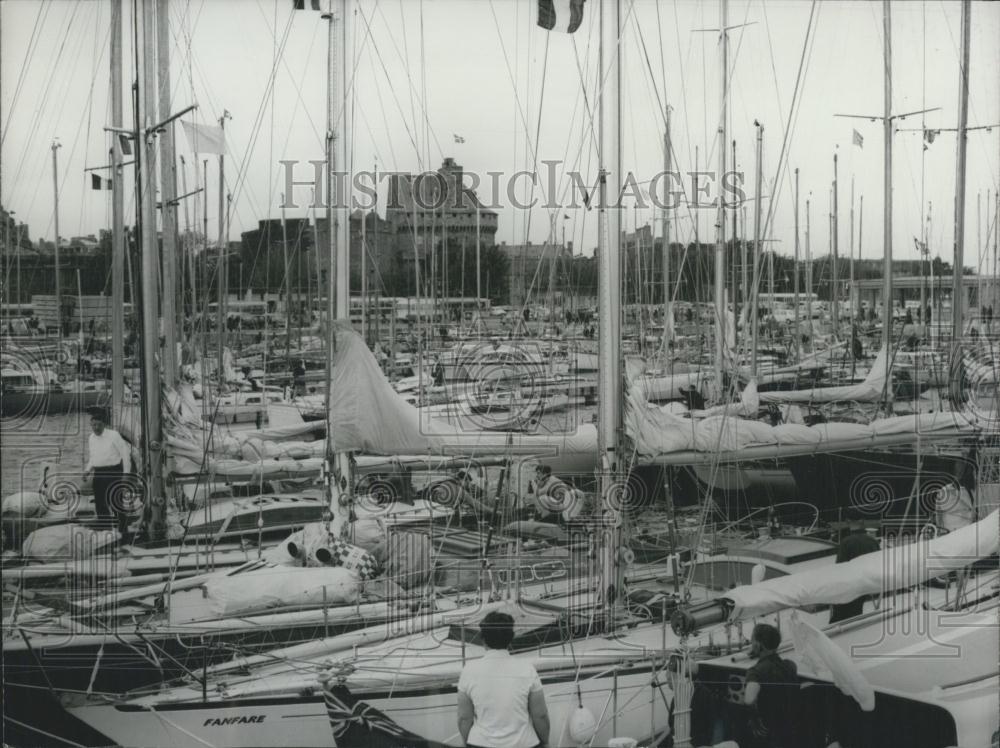 1965 Press Photo Yachts In Saint Malo Harbor France - Historic Images