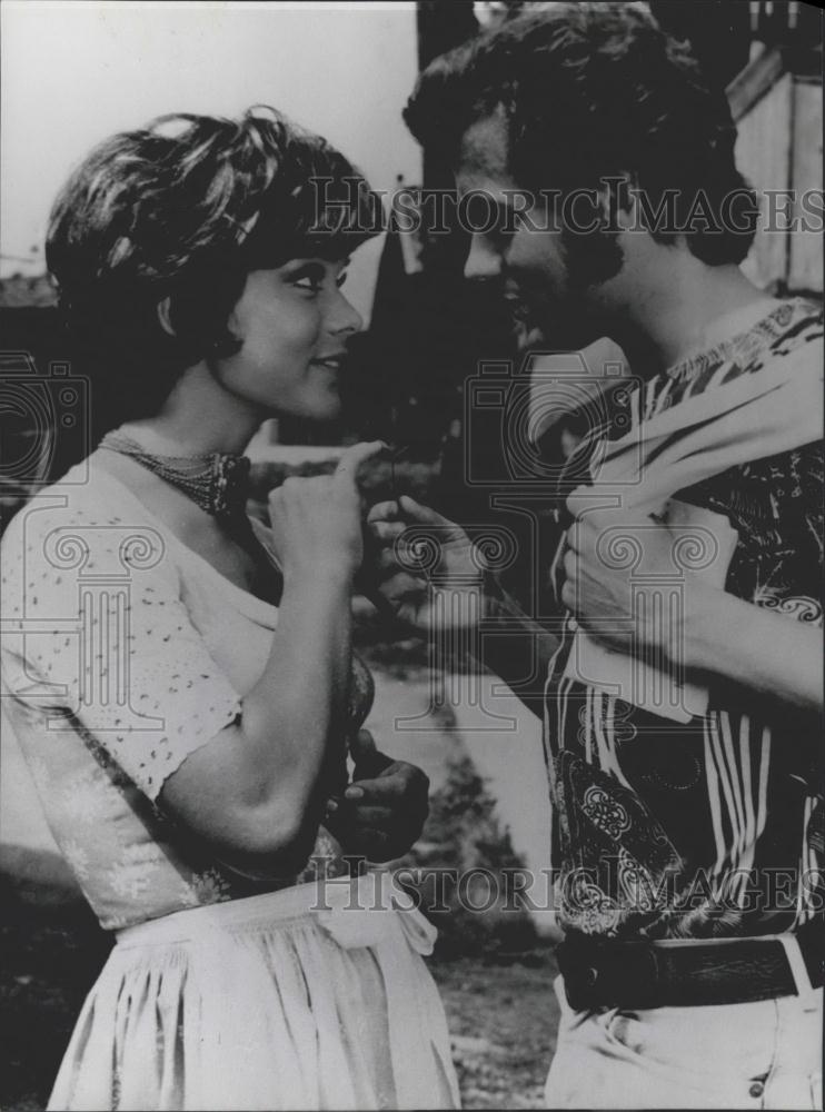 1971 Press Photo Actors Uschi Glas and Hij Baumler - Historic Images