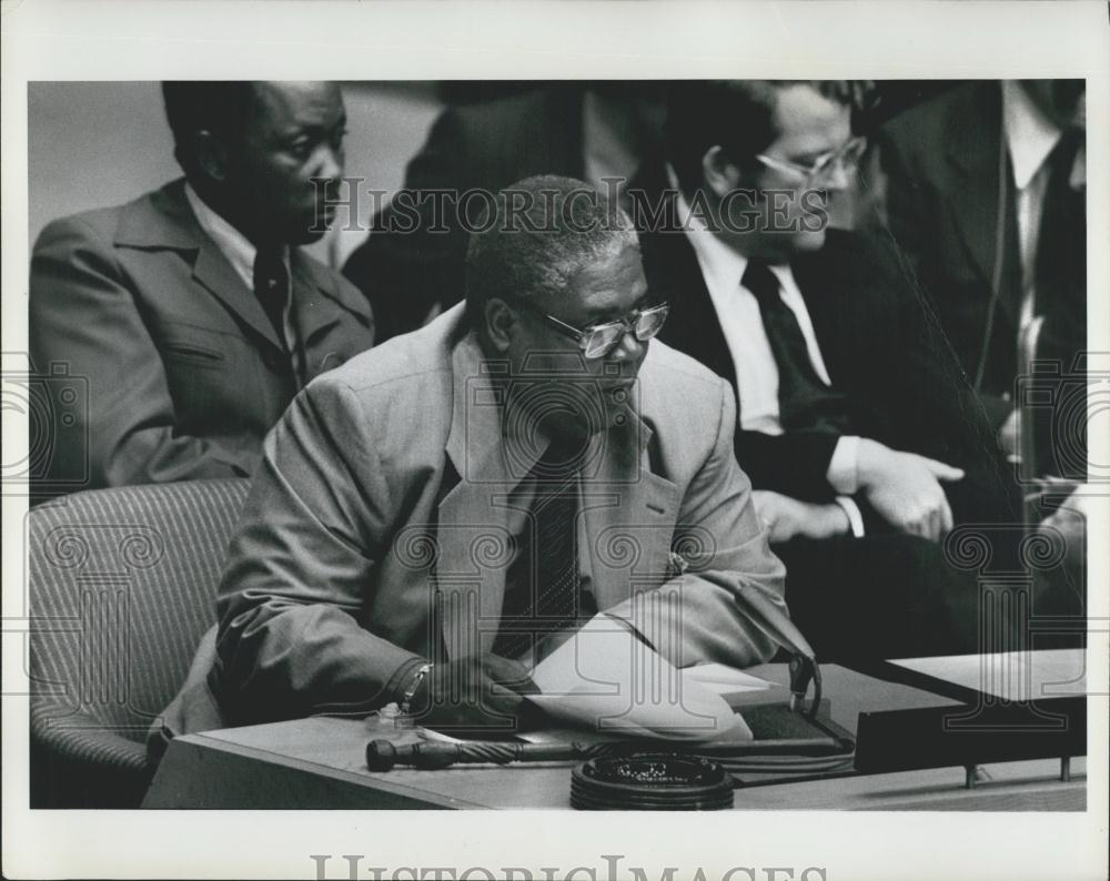 1977 Press Photo Joshua Nkomo President Of The Zimbabwe African Peoples Union - Historic Images