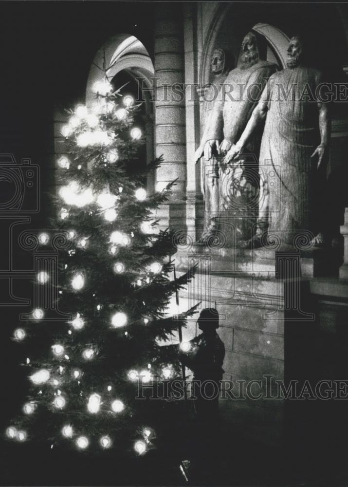 1980 Press Photo Christmas Tree, Berne Switzerland - Historic Images