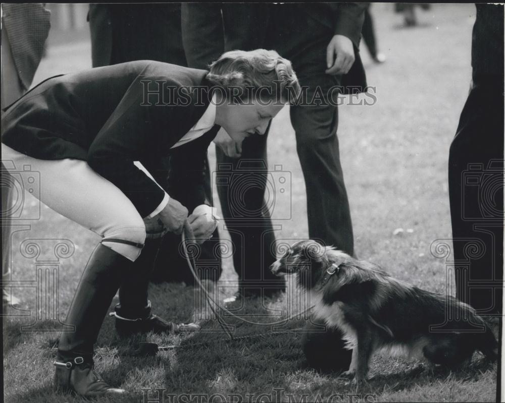 1959 Press Photo The Duchess Of Norfolk Retrieves &amp; Her Pet Dog - Historic Images