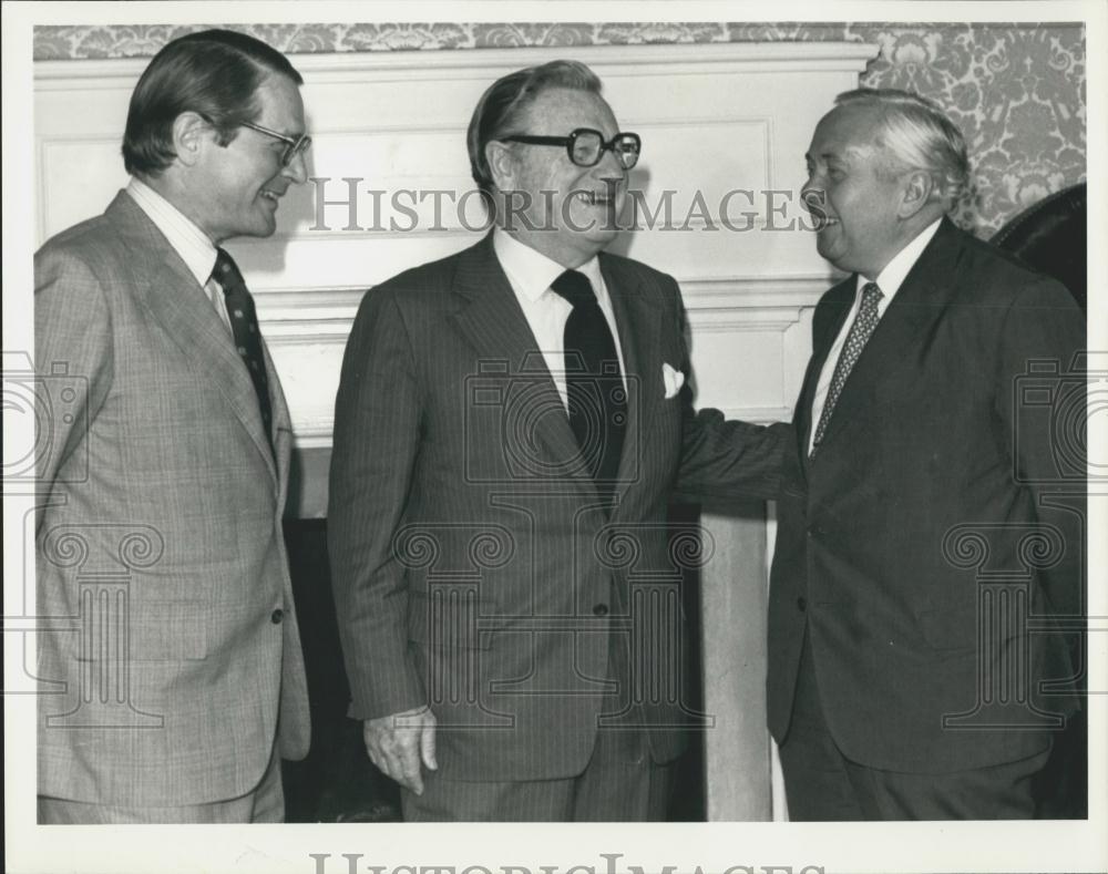 1975 Press Photo Elliot Richardso, VP Nelson Rockefeller, Premier Harold Wilson - Historic Images