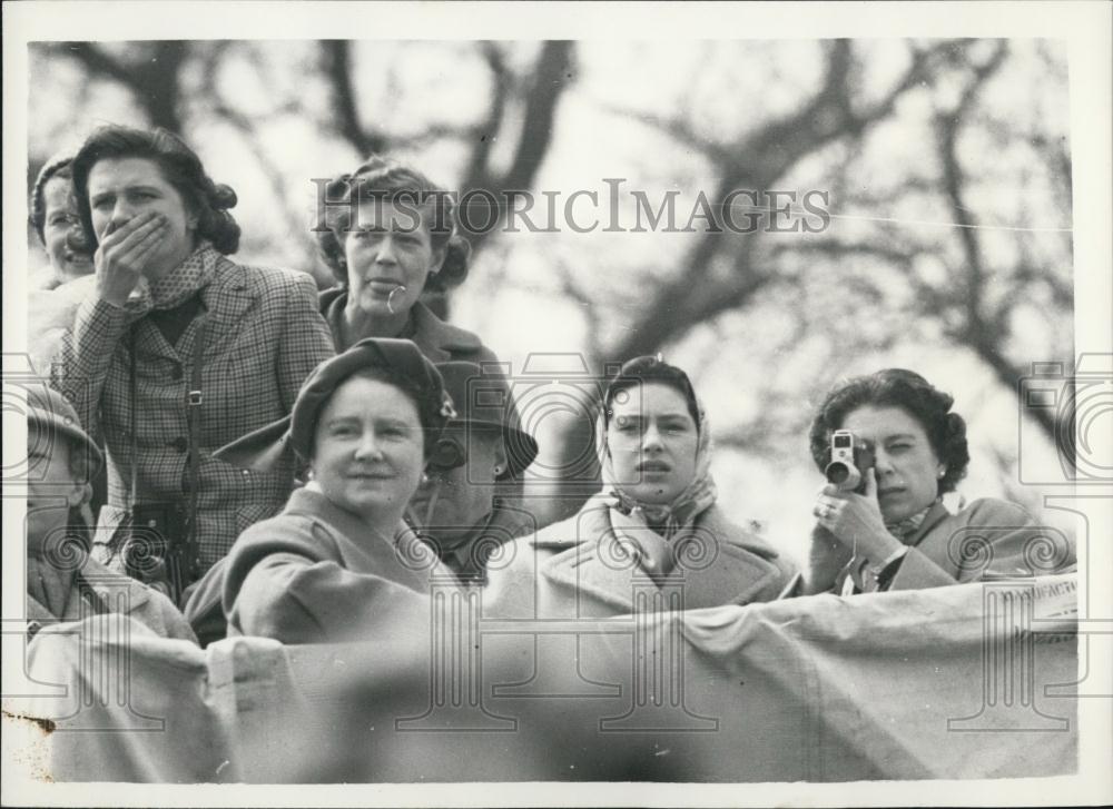 1956 Press Photo H.M The Queen & other Royals at Badminton Horse Trials - Historic Images