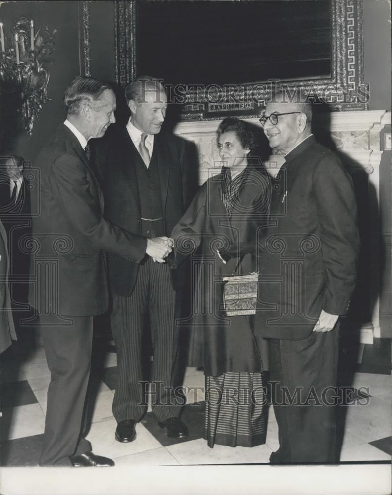 1964 Press Photo Indian Prime Minister Indira Gandhi Finance T Krishamachari - Historic Images