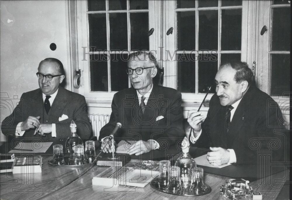 1958 Press Photo Big Three of Europe Chiefs of Different Departments - Historic Images