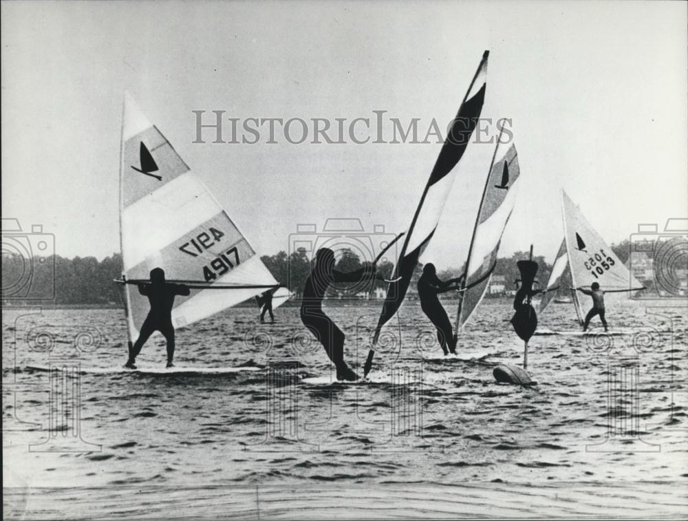 Press Photo Windsurfing, Schlerwig, Holstein, Northern Germany - Historic Images