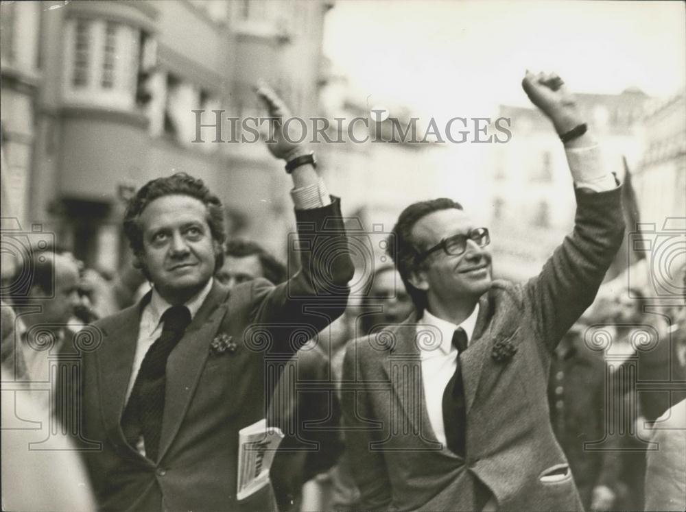 1975 Press Photo Mario Soares Leader of the Portuguese and Dr. Salgado Zenha - Historic Images