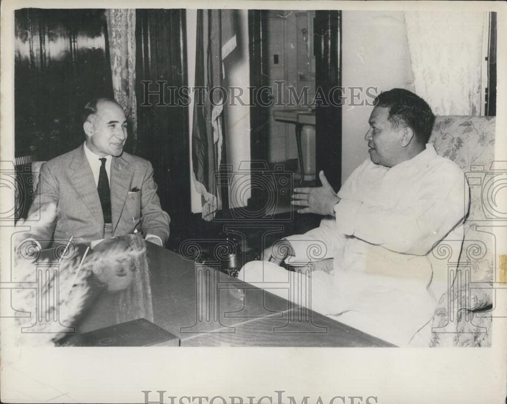 1955 Press Photo Egyptian Foreign Minister Mahmoud Fawzi President Magsaysay - Historic Images