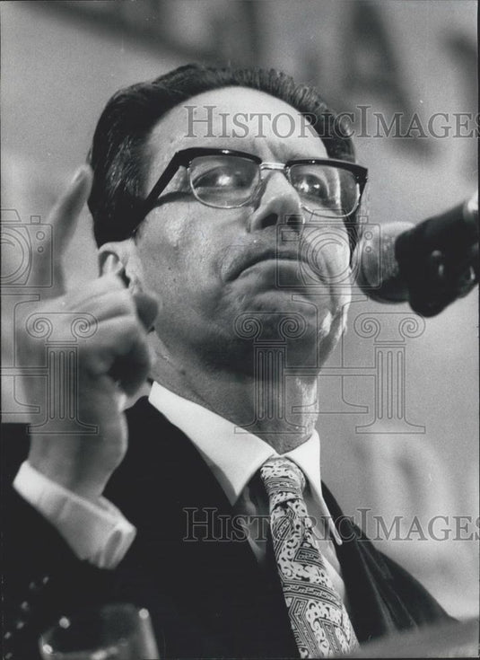 Press Photo Flaminio Piccoli of Italy's Christian Democratic Party - Historic Images