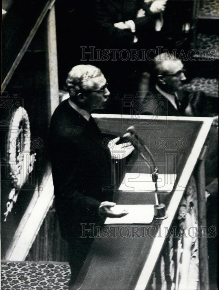 1968 Press Photo New French Prime Minister Couve De Murville Faces Parliament - Historic Images