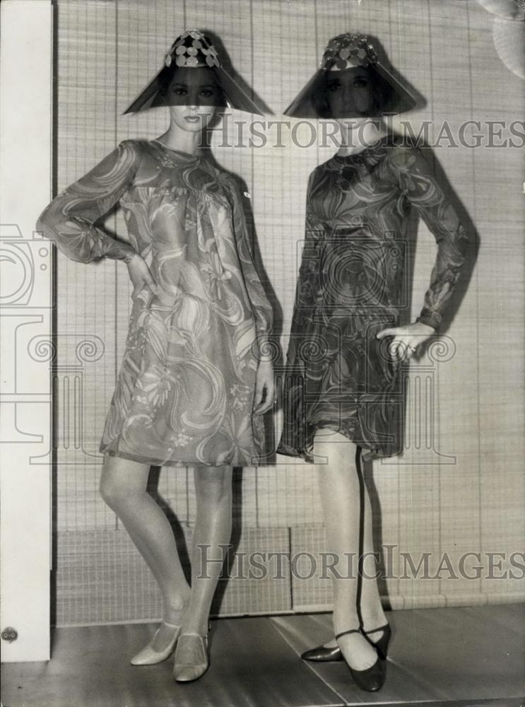 Press Photo multicolored muslin designed by Paris dressmaker Torrente - Historic Images