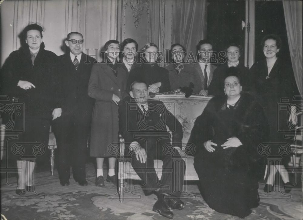 Press Photo French President Rene Coty, Family - Historic Images