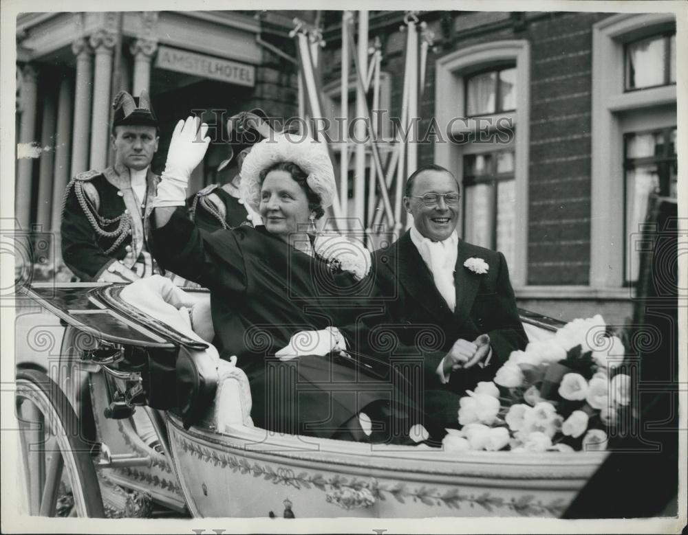 1962 Press Photo Silver Wedding Couple Queen Juliana Prince Bernhard Amsterdam - Historic Images