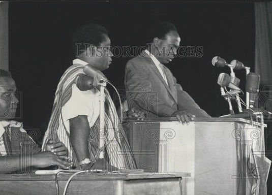 1960 Press Photo Prime Minister Of Ghana Kwame Nkrumah With Tawiah Adamafio - Historic Images