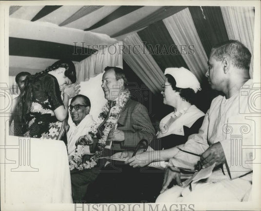 1955 Press Photo Mr. Lester Pearson at the opening of the Canada dam - Historic Images