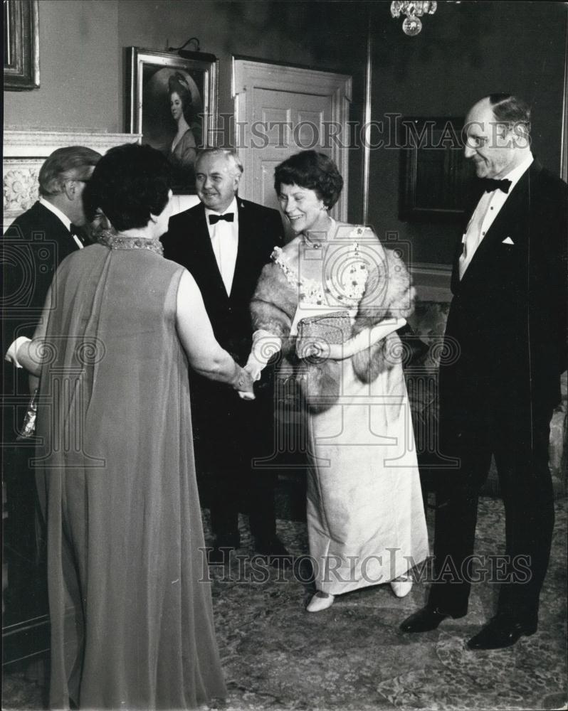 1968 Press Photo UK PM Harold Wilson&amp; wife &amp; Dutch PM Piet de Jong &amp; wife - Historic Images