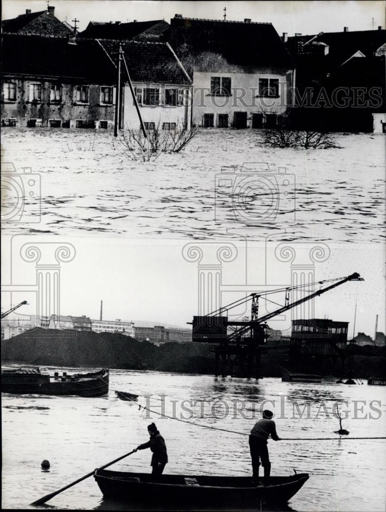 1958 Press Photo The River Saar has led to Considerable over Flooding - Historic Images