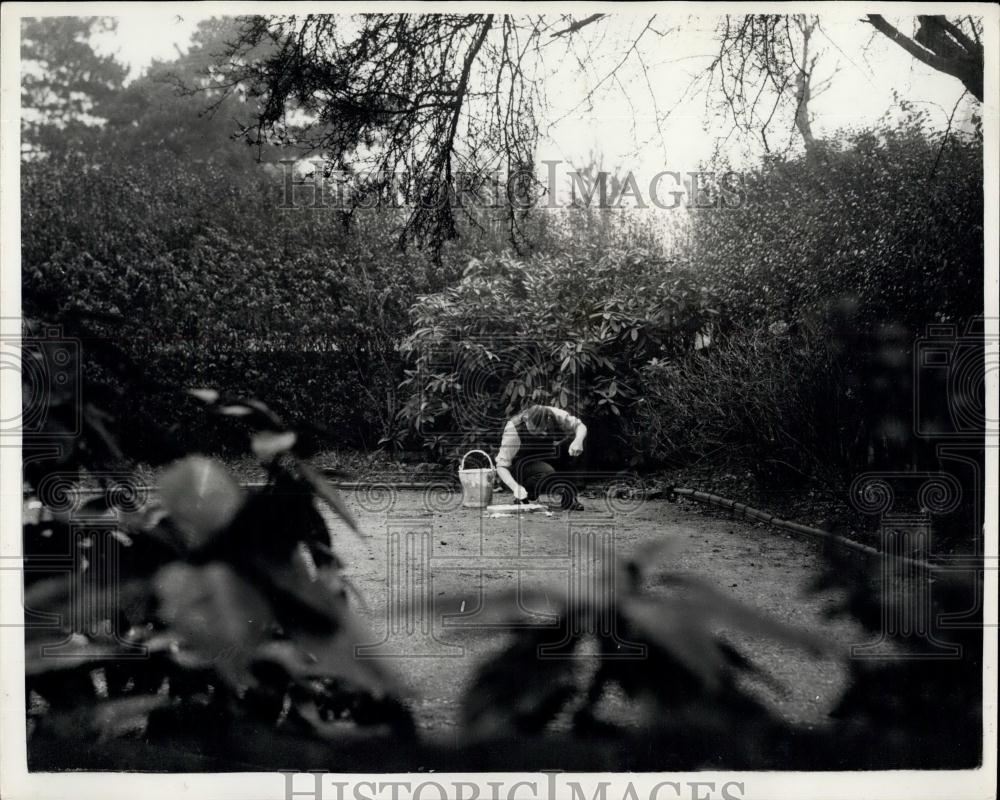 1954 Press Photo Police Investigate Ealing Double Murder of Mother &amp; Daughter - Historic Images